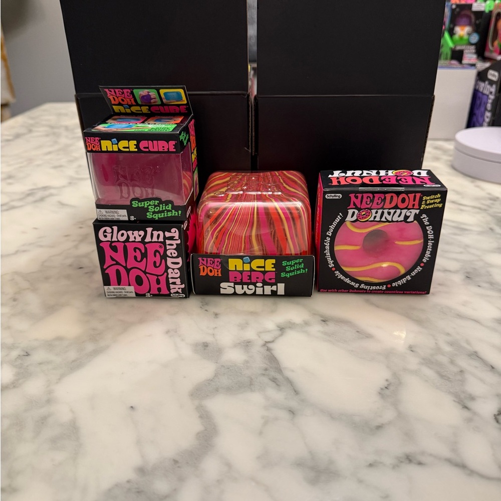 Needoh swirl cube glow and donut